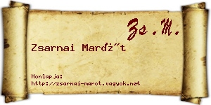 Zsarnai Marót névjegykártya